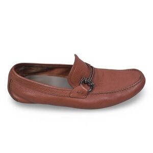 $1050 Salvatore Ferragamo Mens TWIRL Brown Shoes Gancini Gold Bit Loafers 9.5 D $_57.JPG?set_id=880000500F main image 4